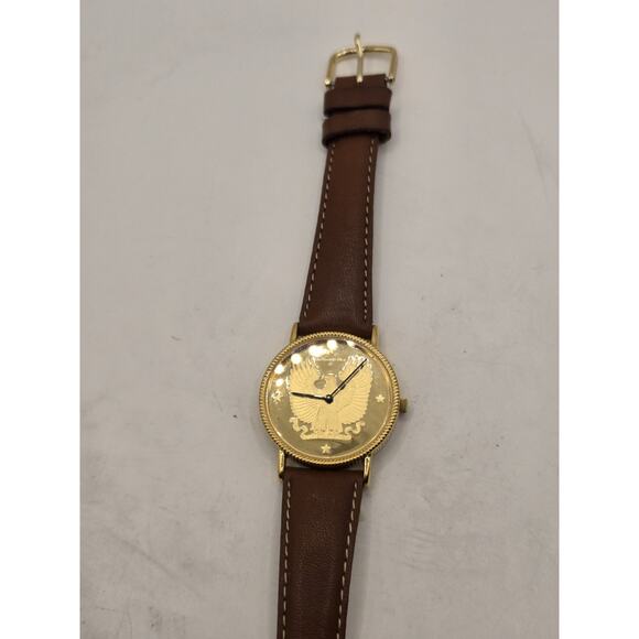 THE FRANKLIN MINT AMERICAN EAGLE DIAL SWISS WATCH 1986. MINT. New Battery - Picture 2 of 8